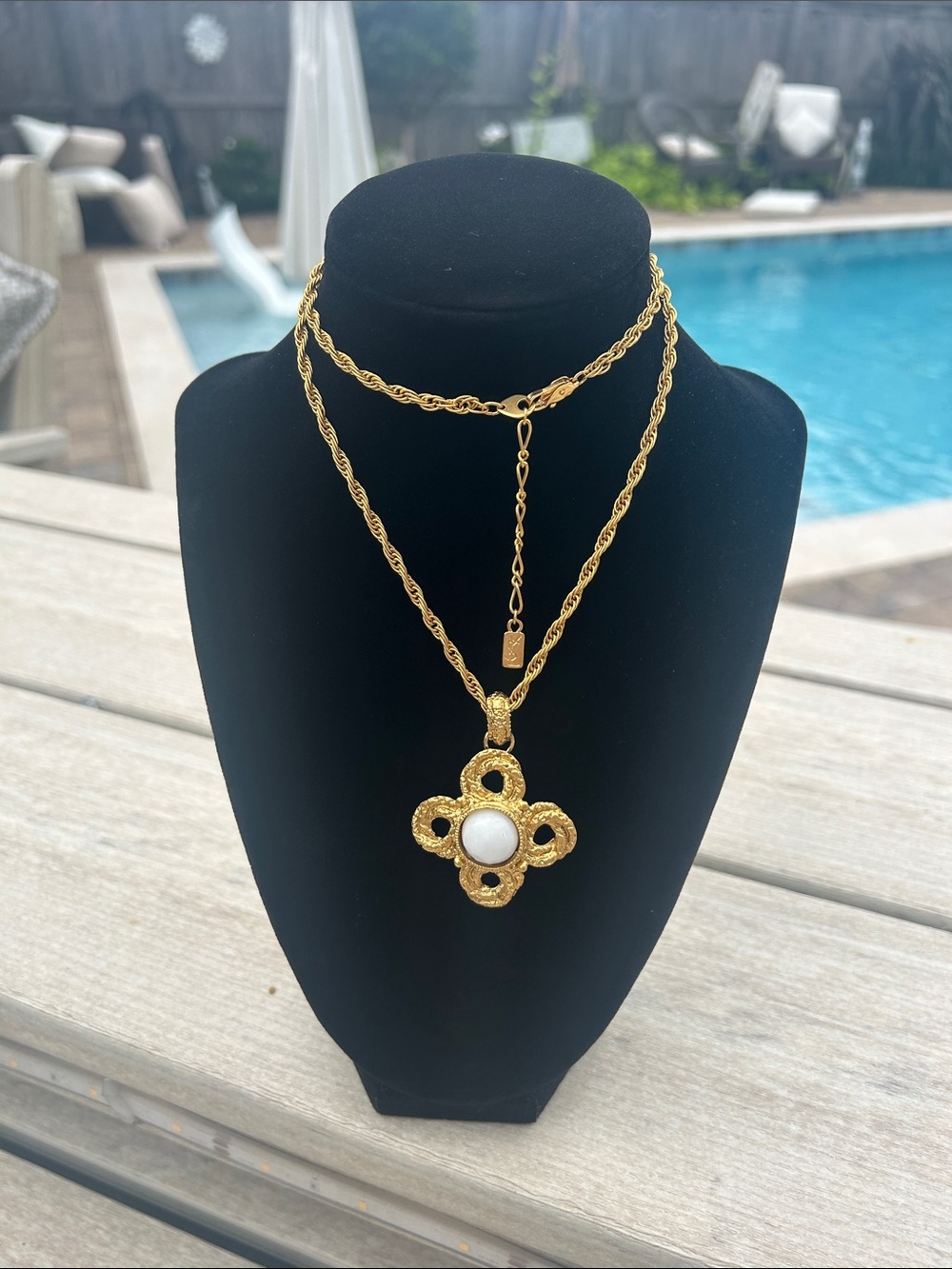 YSL Authentic, Vintage Clover Shaped Pendant